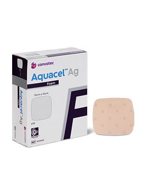  Hydrofiber Foam Dressing AQUACEL Ag Non-Adhesive Square 10cm x 10cm