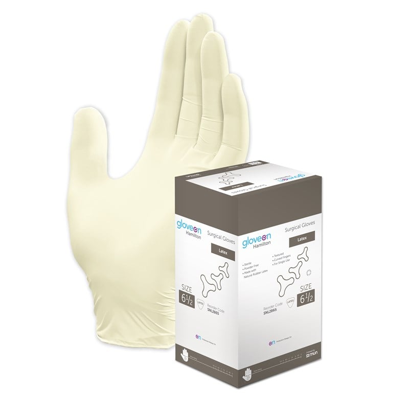 Hamilton Latex Surgical Gloves Size 6.5 - Box/50