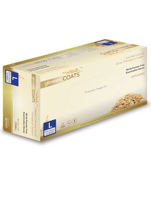 COATS Oatmeal Coated Nitrile Exam Gloves Large - Box/200