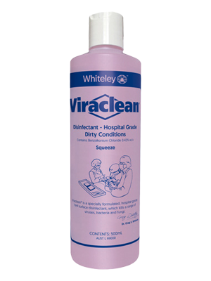 Viraclean® Hospital Grade Disinfectant Squeeze Bottle 500mL - Each