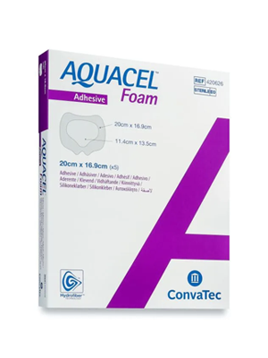 AQUACEL Adhesive Foam Sacral Dressing 20cm x 16.9cm – Box/5